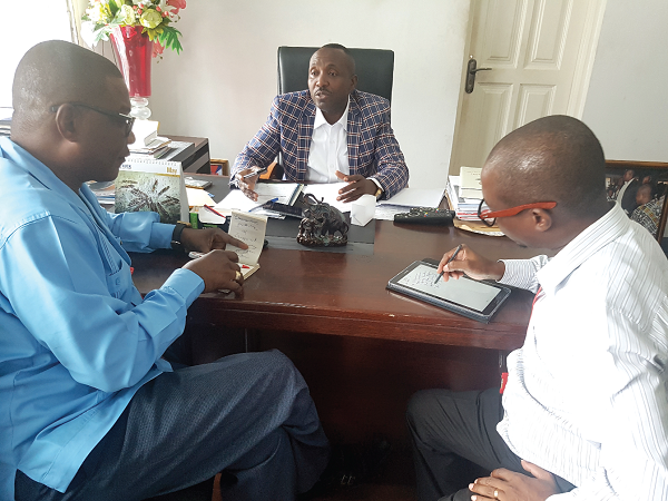 The acting General Secretary of the NPP, Mr John Boadu, speaking to the Daily Graphic’s Political Editor, Mr Kobby Asmah (left) and Victor Kwawukume The acting General Secretary of the NPP, Mr John Boadu, speaking to the Daily Graphic’s Political Editor, Mr Kobby Asmah (left) and Victor Kwawukume