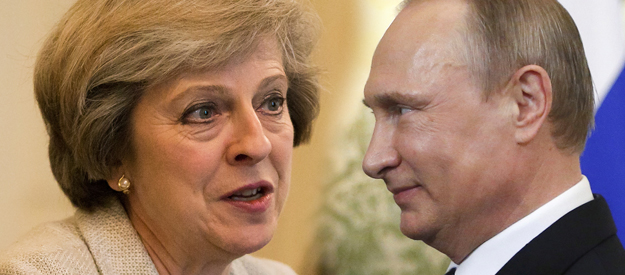 Theresa May and Vladimir Putin Theresa May and Vladimir Putin