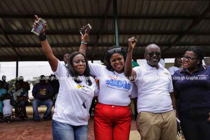 Tourism Minister, Mrs Catherine Afeku and GTA boss Akwasi Agyemang pose for the cameras at the Atibie paragliding festival. PICTURES BY DOUGLAS ANANE FRIMPONG Tourism Minister, Mrs Catherine Afeku and GTA boss Akwasi Agyemang pose for the cameras at the Atibie paragliding festival. PICTURES BY DOUGLAS ANANE FRIMPONG
