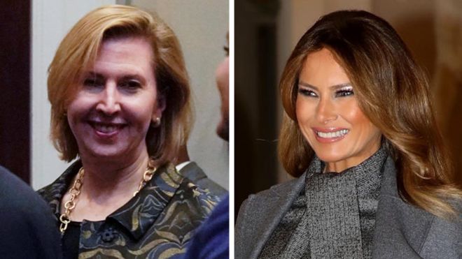 Mira Ricardel (left) and Melania Trump (right) Mira Ricardel (left) and Melania Trump (right)