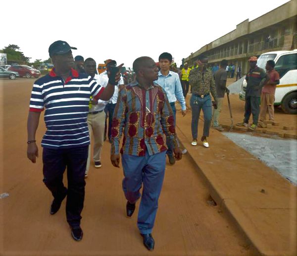 Mr Kwasi Amoako Atta (in cap) and the Regional Minister inspecting the Sofoline Interchange project Mr Kwasi Amoako Atta (in cap) and the Regional Minister inspecting the Sofoline Interchange project