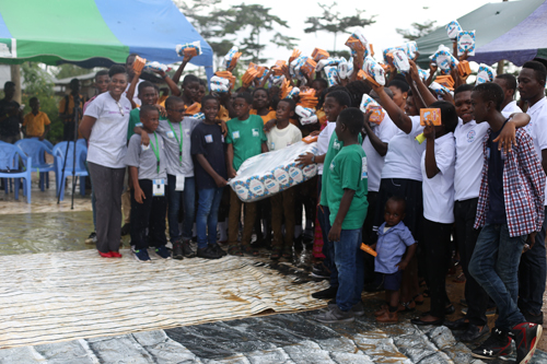 JSA boys present sanitary towels to girls at Somnyamekodur