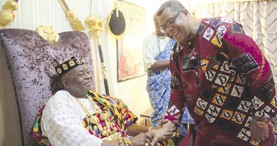 Torgbui Sri welcoming Mr Tanoh to the Volta Region Torgbui Sri welcoming Mr Tanoh to the Volta Region