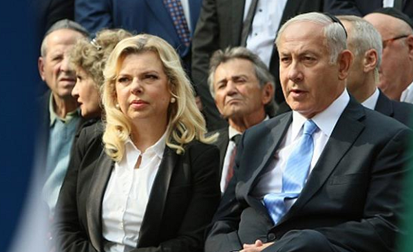 Prime Minister of Israel Benjamin Netanyahu and his wife Sara Netanyahu attend a Holocaust remembrance ceremony near Vilnius, Lithuania in August 2018 [Petras Malukas/AFP/Getty Images]