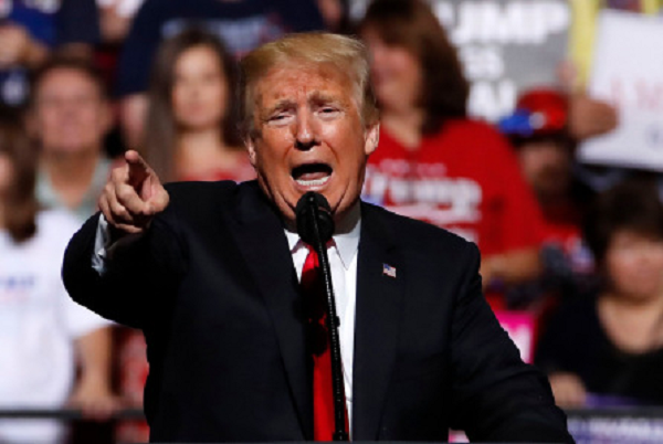  Mr Donald Trump, the United States President, addressing the UN  General Assembly