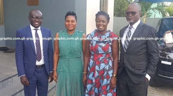 Deputy AG, Godfred Damer (far left) with Normalisation Committee Members, Naa Odofoley Nortey, Lucy Quist and Dr Kofi Amoah. GFA bodies to be reconstituted - Lucy Quist