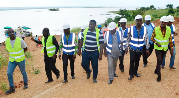 The three MDCs on tour of the Kete Krachi Timber Recovery Limited at Sedom-Yiti in the Asuogyaman District