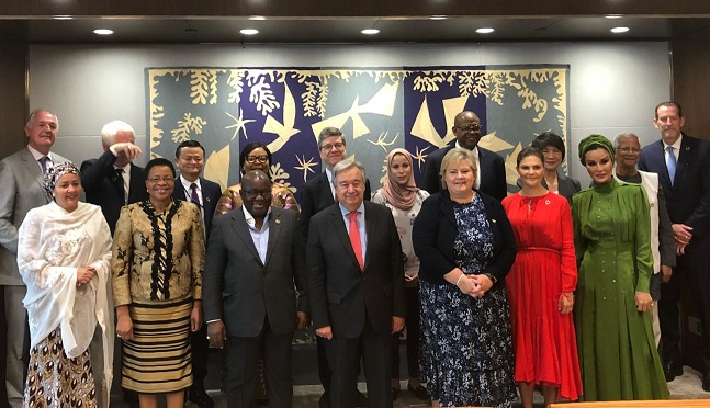 President Nana Addo Dankwa Akufo-Addo with Erna Solberg (3rd right front row) and other dignitaries after their meeting I’m in hurry to achieve Ghana beyond aid - Akufo-Addo