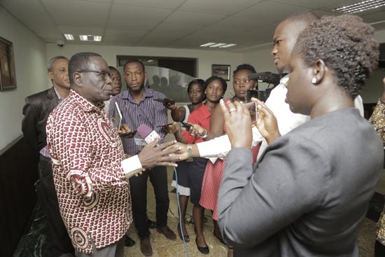 Mr Oliver Boachie (left), Special Advisor to the Minister of Environment, Science, Technology and Innovation, speaking to journalists at the workshop Mr Oliver Boachie (left), Special Advisor to the Minister of Environment, Science, Technology and Innovation, speaking to journalists at the workshop