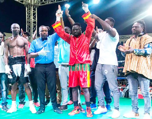 Issah Samir being declared winner last Saturday Issah Samir being declared winner last Saturday