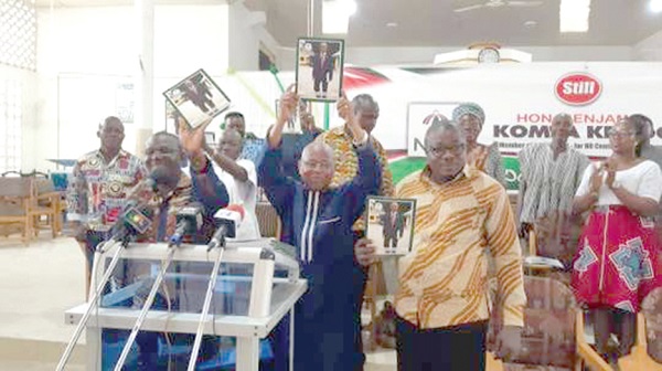 Mr Benjamin Kpodo (arrowed) launching his campaign with his team Mr Benjamin Kpodo (arrowed) launching his campaign with his team
