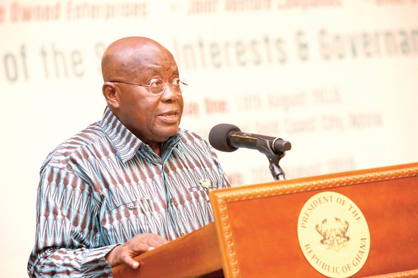 President Nana Addo Dankwa Akufo-Addo (right) addressing participants in the Policy and Governance Forum in Accra yesterday. Pictures: SAMUEL TEI ADANO President Nana Addo Dankwa Akufo-Addo (right) addressing participants in the Policy and Governance Forum in Accra yesterday. Pictures: SAMUEL TEI ADANO