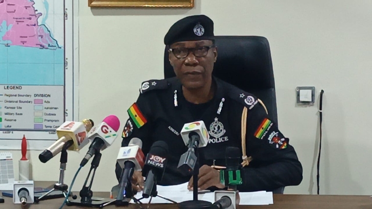 Deputy Commissioner of Police, Eric Asamoah Asiedu, Tema Regional Police Commander speaking at the media encounter