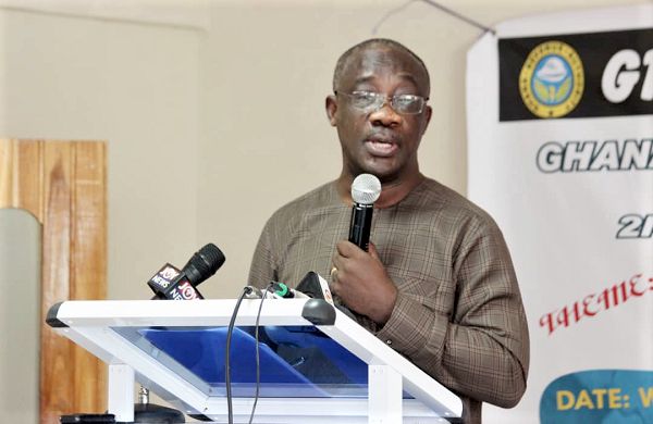 Mr Emmanuel Kofi Nti (inset) addressing the participants Mr Emmanuel Kofi Nti (inset) addressing the participants