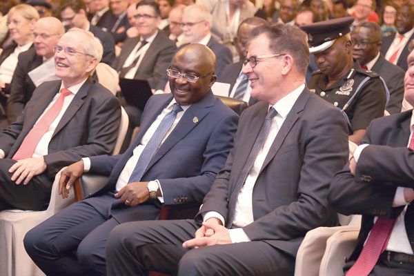 The Vice-President, Dr Mahamudu Bawumia (middle), and Dr Gerd Muller (right), the German Minister for Economic Coperation and Development at the summit. Picture: EMMANUEL ASAMOAH ADDAI The Vice-President, Dr Mahamudu Bawumia (middle), and Dr Gerd Muller (right), the German Minister for Economic Coperation and Development at the summit. Picture: EMMANUEL ASAMOAH ADDAI