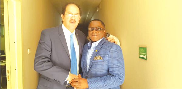 Mr Ben Nunoo Mensah (right), the President of Ghana Olympic Committee with Mr Mustapha Bernaf, Anoca President Mr Ben Nunoo Mensah (right), the President of Ghana Olympic Committee with Mr Mustapha Bernaf, Anoca President