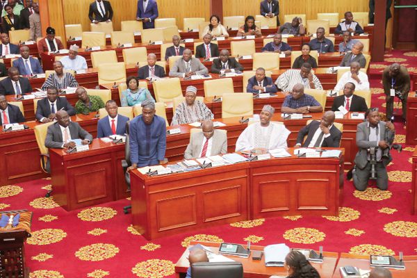 Mr Haruna Iddrisu (standing), Minority Leader, making a statement after the delivery of the SONA. Picture: EMMANUEL ASAMOAH ADDAI Mr Haruna Iddrisu (standing), Minority Leader, making a statement after the delivery of the SONA. Picture: EMMANUEL ASAMOAH ADDAI