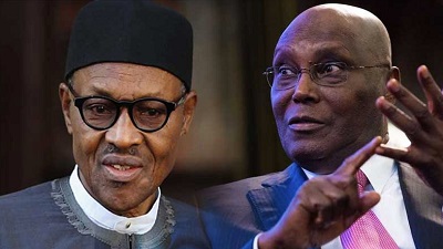 The candidate of the All Progressives Congress (APC), President Muhammadu Buhari and his Peoples Democratic Party, PDP challenger, Alhaji Atiku Abubakar.