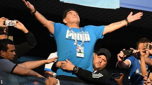 Diego Maradona was present at all of Argentina's 2018 World Cup games Diego Maradona was present at all of Argentina's 2018 World Cup games
