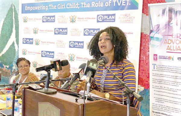 Mrs Barbara Asher Ayisi (inset) addressing the participants Mrs Barbara Asher Ayisi (inset) addressing the participants
