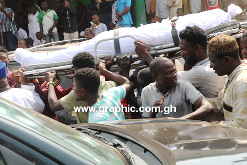Ahmed Hussein-Suale's corpse on its way to the cemetery