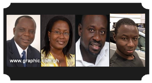 [L-R] Rev. Dr. David Nabegmado, head Pastor, Assemblies of God Tema Community 4 Central; Josephine Asante, Marketing and Public Affairs Manager of Tema Port; Joseph Miigai Jakperuk, a senior staff of the Ghana Water Company Limited; and Ahmed Hussein-Suale, investigative journalist and lead member, Tiger Eye PI