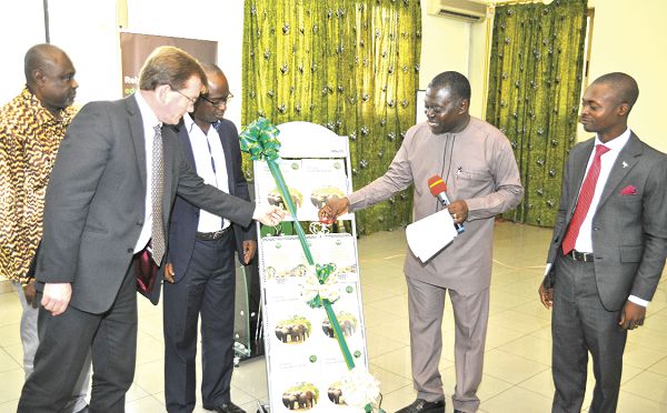 Mr Benito Owusu Bio (2nd right) unveiling the report after launching it in Accra yesterday. Those with him are Mr Eric Lartey (right), Executive Director of the Ghana Wildlife Society and some other dignitaries Mr Benito Owusu Bio (2nd right) unveiling the report after launching it in Accra yesterday. Those with him are Mr Eric Lartey (right), Executive Director of the Ghana Wildlife Society and some other dignitaries