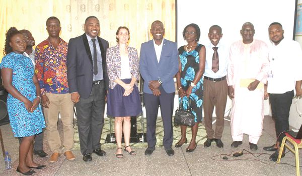 Mr Isaac Ankomah(3rd left),Director of Academic of Crystal Galaxy College and the E-French Plat Form in group photograph with Mr Kojo Adu(5th right),Representative from Ministry of Education and some other participants.Picture: ESTHER ADJEI Mr Isaac Ankomah(3rd left),Director of Academic of Crystal Galaxy College and the E-French Plat Form in group photograph with Mr Kojo Adu(5th right),Representative from Ministry of Education and some other participants.Picture: ESTHER ADJEI