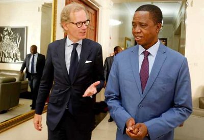 President Edgar Chagwa Lungu (right) speaks with Swedish Ambassador to Zambia Henrik Cederin President Edgar Chagwa Lungu (right) speaks with Swedish Ambassador to Zambia Henrik Cederin