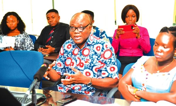 Mr Isaiah Doe Kwao making a presentation on the 2018 national estimates and projections in Accra. Picture: EMMANUEL QUAYE Mr Isaiah Doe Kwao making a presentation on the 2018 national estimates and projections in Accra. Picture: EMMANUEL QUAYE