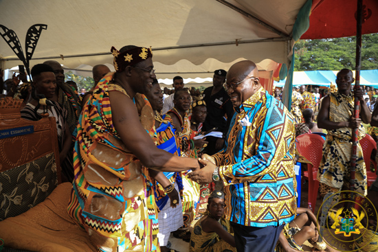 President Akufo-Addo with Odeifuor Afoakwa III, Chief of Breman Essiam after the durbar President Akufo-Addo with Odeifuor Afoakwa III, Chief of Breman Essiam after the durbar