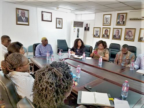  Alhaji Alhassan Sulemana (sitting at head of table), MD, PMMC, with the Zambian delegation