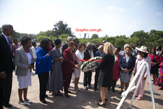 US Speaker Nancy Pelosi lays wreath at Kwame Nkrumah Memorial Park [VIDEO &amp; PHOTOS]