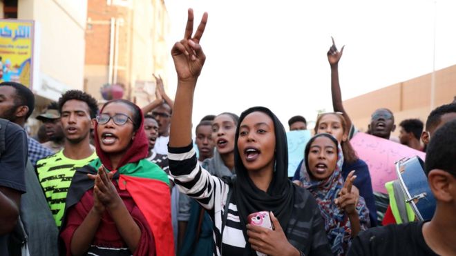 Hundreds of children, many dressed in their school uniforms, took to the streets of Khartoum Hundreds of children, many dressed in their school uniforms, took to the streets of Khartoum