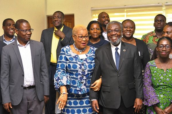 Dr Joyce Aryee (2nd left), who chaired the national stakeholders meeting, together with Dr Anthony Nsiah-Asare (2nd right), Director General, Ghana Health Service, and other participants. Picture: NII MARTEY M. BOTCHWAY Dr Joyce Aryee (2nd left), who chaired the national stakeholders meeting, together with Dr Anthony Nsiah-Asare (2nd right), Director General, Ghana Health Service, and other participants. Picture: NII MARTEY M. BOTCHWAY