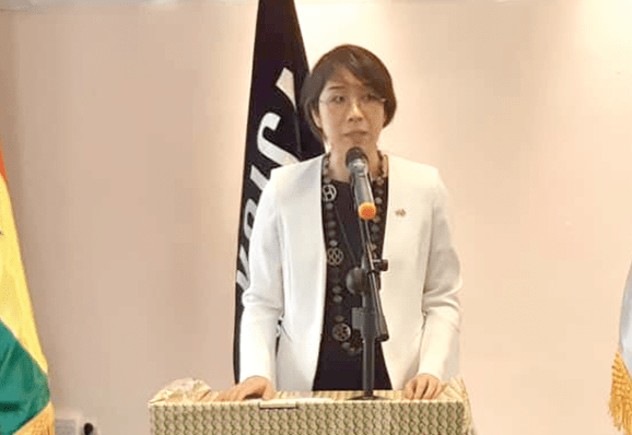 Deputy Head of Mission of the Korean Embassy in Ghana, Jeeyoung Kim speaking at the event 