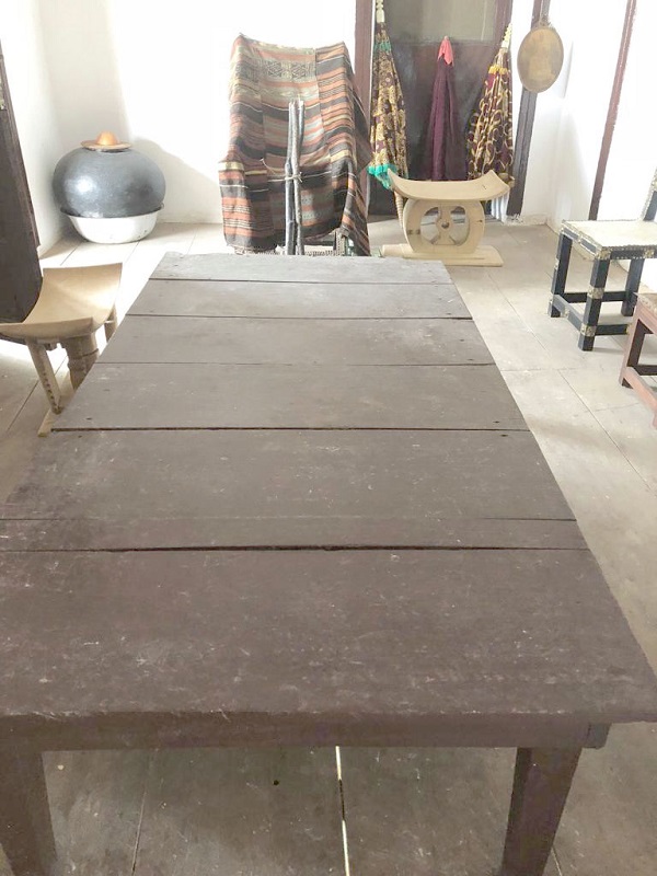 His dining table whilst alive