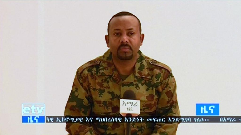 Prime Minister Abiy appeared on TV wearing military fatigues Prime Minister Abiy appeared on TV wearing military fatigues