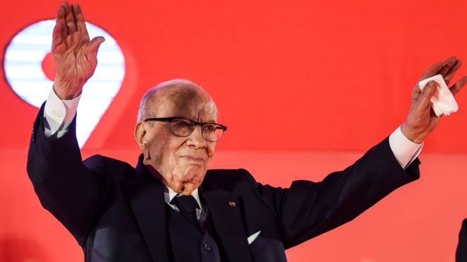 Beji Caid Essebsi won Tunisia's first free presidential election in 2014 Beji Caid Essebsi won Tunisia's first free presidential election in 2014