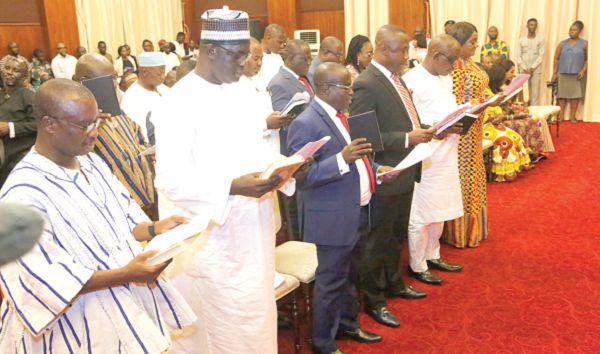 President Nana Addo Dankwa Akufo-Addo swearing in the new ministers and deputy ministers President Nana Addo Dankwa Akufo-Addo swearing in the new ministers and deputy ministers