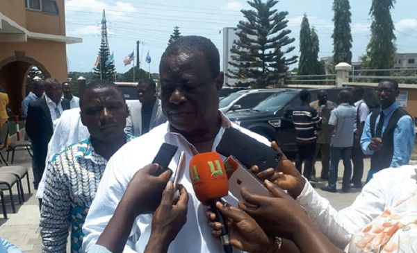 Mr Kwesi Amoako-Attah speaking to journalists after addressing the workshop Mr Kwesi Amoako-Attah speaking to journalists after addressing the workshop