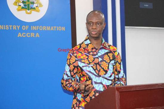 Mr Joe Anokye, Director General, National Communications Authority, responding to some questions at the press briefing. Picture: INNOCENT K. OWUSU. Mr Joe Anokye, Director General, National Communications Authority, responding to some questions at the press briefing. Picture: INNOCENT K. OWUSU.