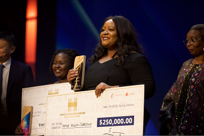 Winner of the Africa Netprenuer Prize Initiative Temie Giwa-Tubosun Nigerian startup wins Jack Ma's African Netpreneur prize