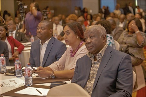 Mr Abeku Gyan-Quansah (inset) addressing participants at the forum