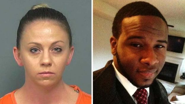Amber Guyger (left) said she thought Botham Jean was an intruder in her own apartment Amber Guyger (left) said she thought Botham Jean was an intruder in her own apartment