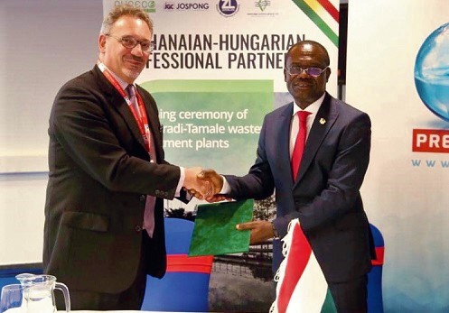 Mr Joseph Siaw Agyepong exchanging the MoU with Mr István Joó after the ceremony Mr Joseph Siaw Agyepong exchanging the MoU with Mr István Joó after the ceremony