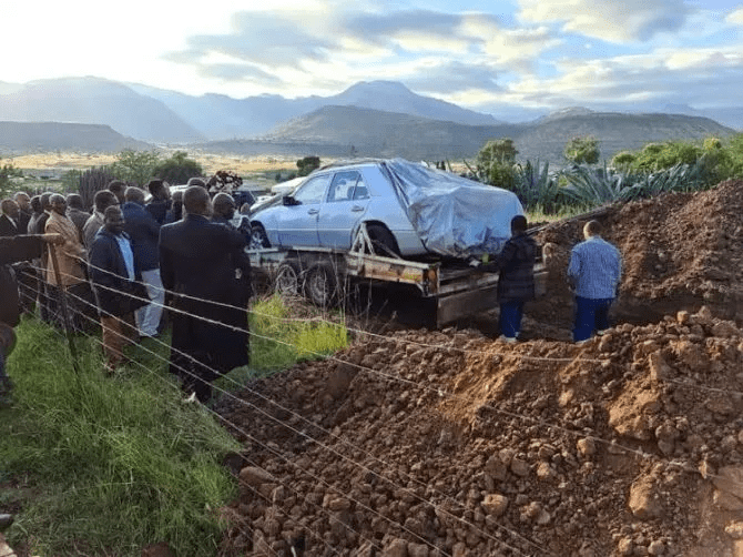 South African politician buried in his Mercedes