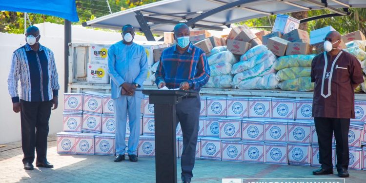 Some of the items procured by former President Mahama to be distributed to 20,000 households in the affected areas