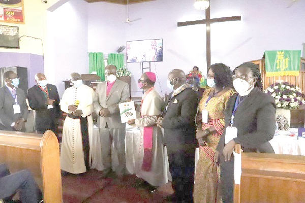 The Rt Rev. Joseph M. Y. Edusa-Eyison launching the strategic plan for the diocese at the synod The Rt Rev. Joseph M. Y. Edusa-Eyison launching the strategic plan for the diocese at the synod