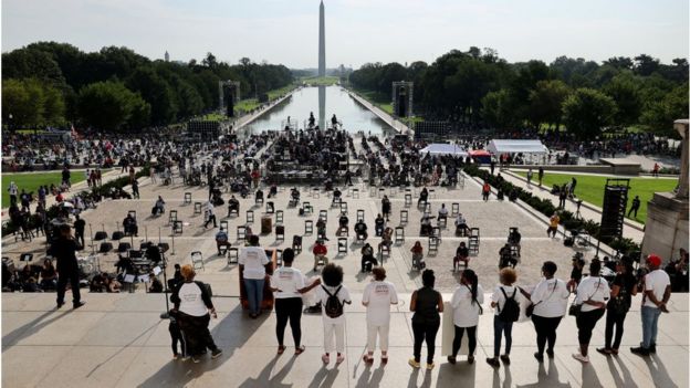 Washington: Thousands gather at historic civil rights march